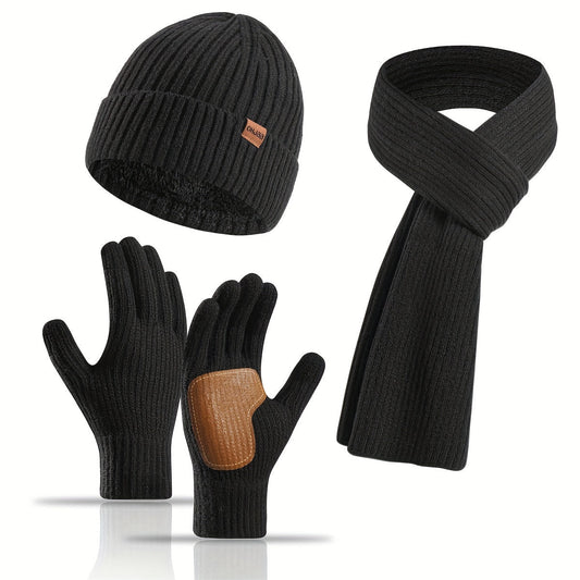 ArcticBlend | Cozy Knitted Winter Accessories Set with Hat, Scarf, Gloves