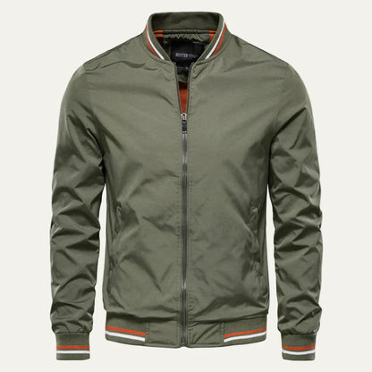 Men’s Solid Color Slim Fit Bomber Jacket