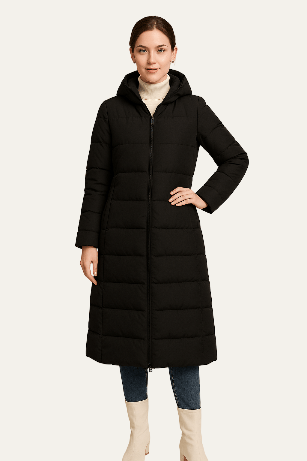 Women’s Fitted Long Puffer Coat