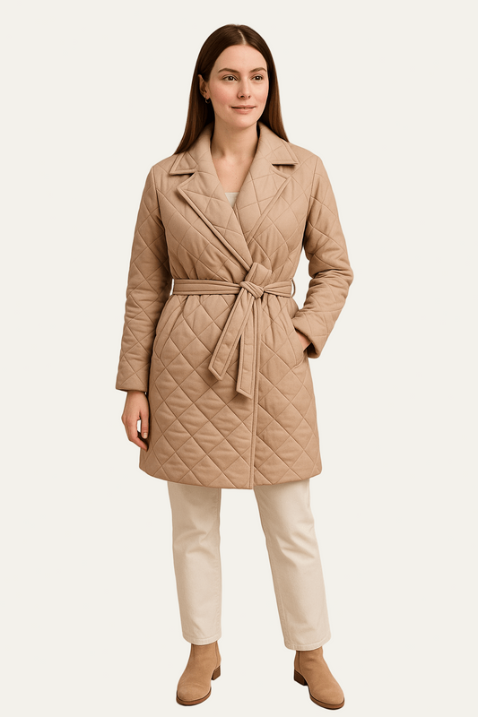Women’s Quilted Wrap Belted Coat