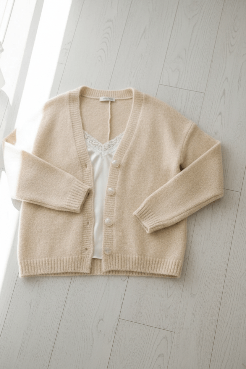 Women’s Oversized Fuzzy Knit Button Cardigan