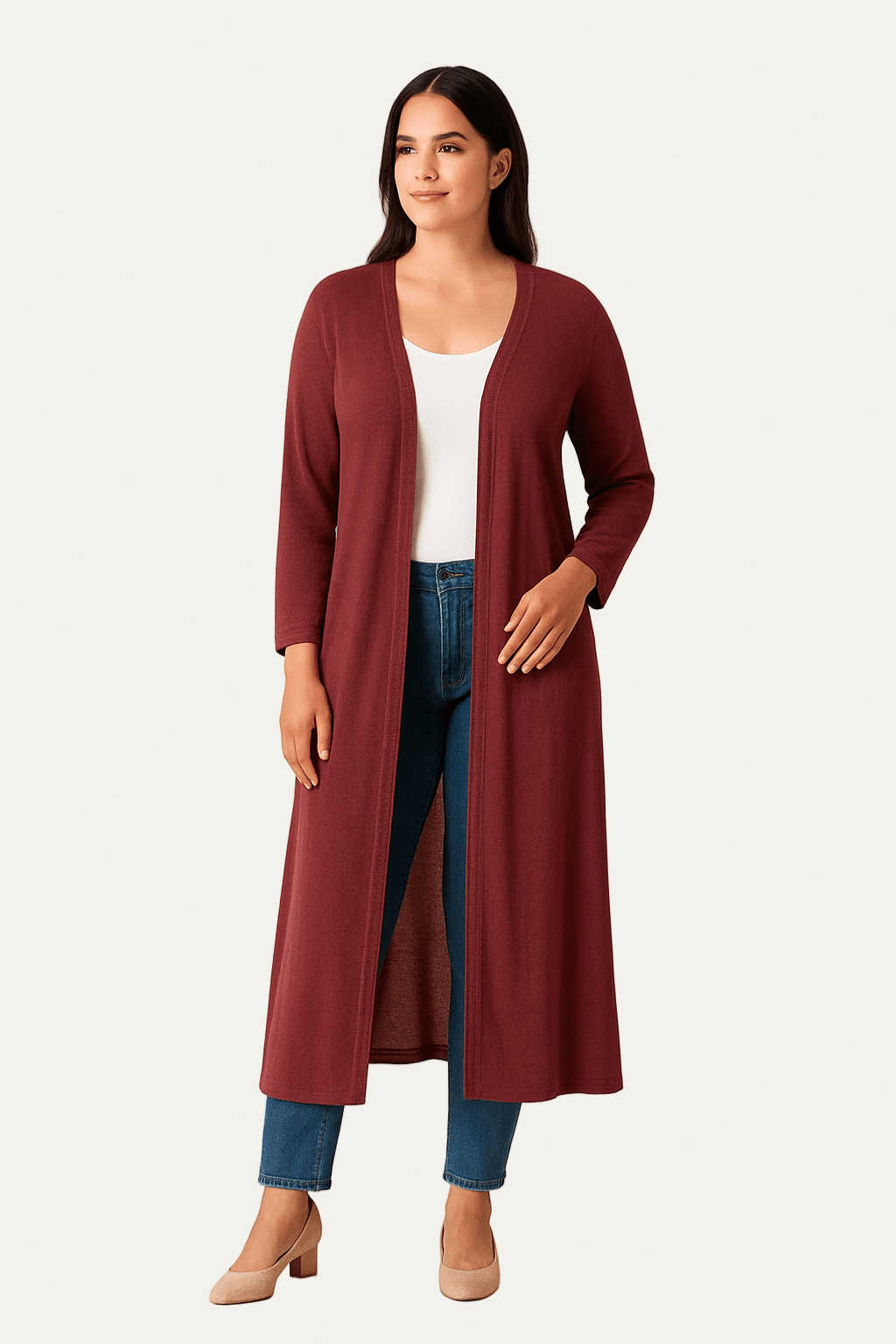 Women’s Long-Line Open Cardigan