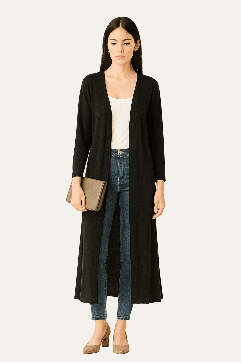 Women’s Long-Line Open Cardigan