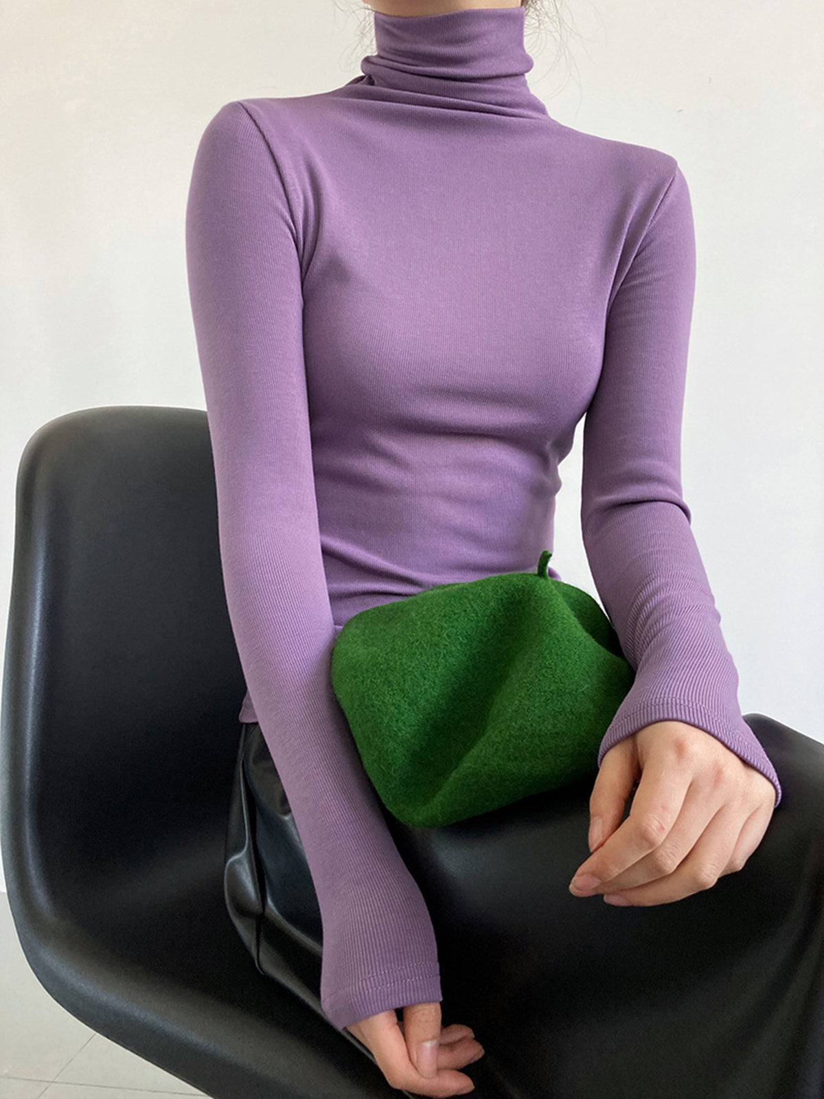 Black turtleneck | Stretch cotton | Minimalism Essential