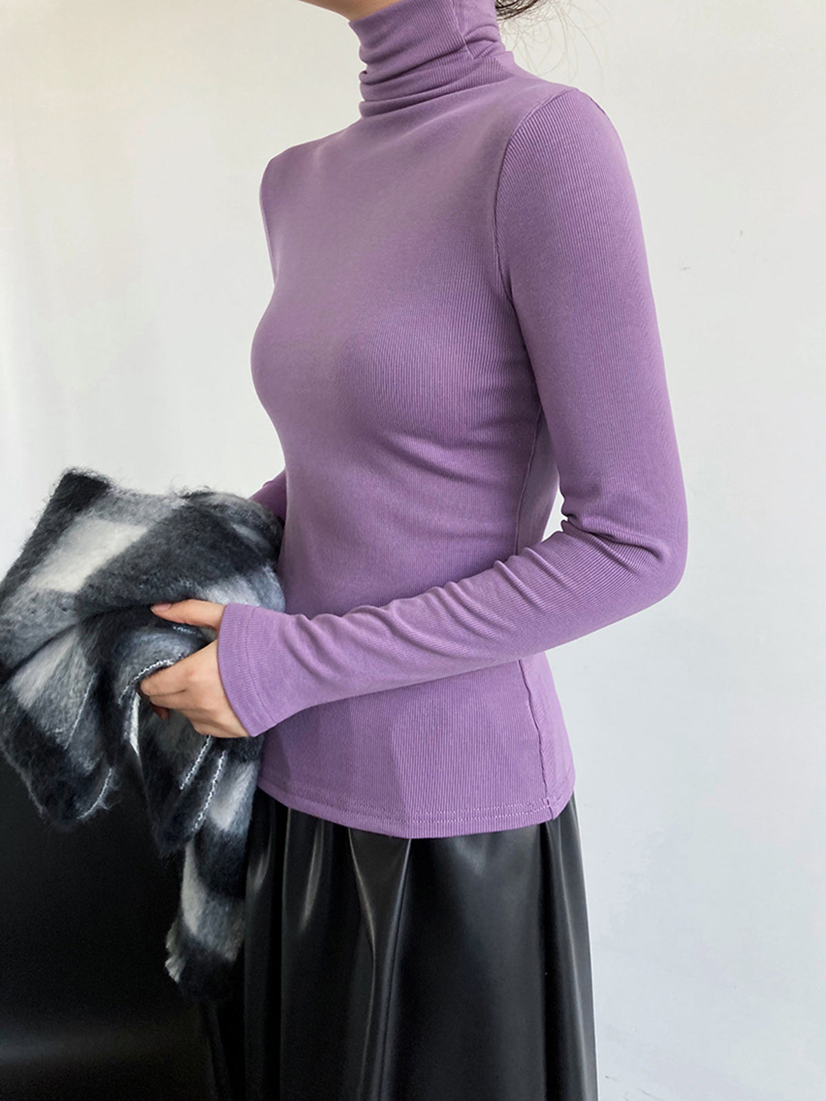 Black turtleneck | Stretch cotton | Minimalism Essential