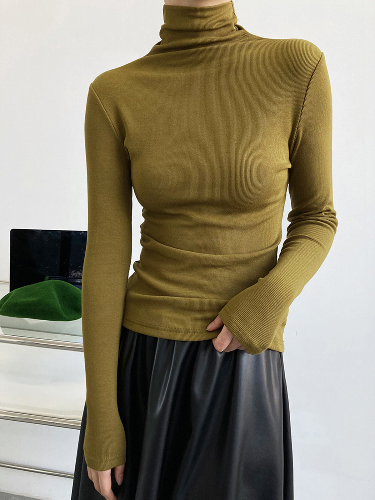 Black turtleneck | Stretch cotton | Minimalism Essential