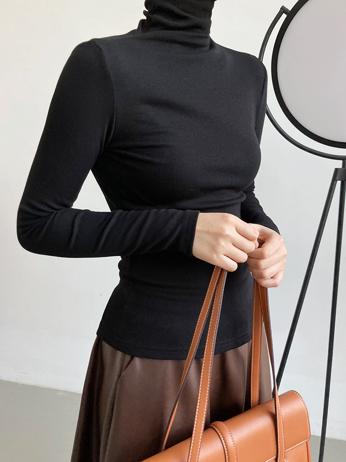 Black turtleneck | Stretch cotton | Minimalism Essential