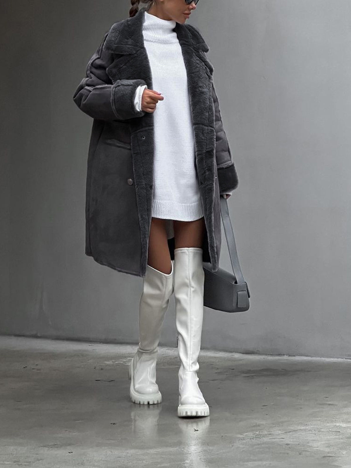 Winter Women's Large Faux Fur Parka Coat