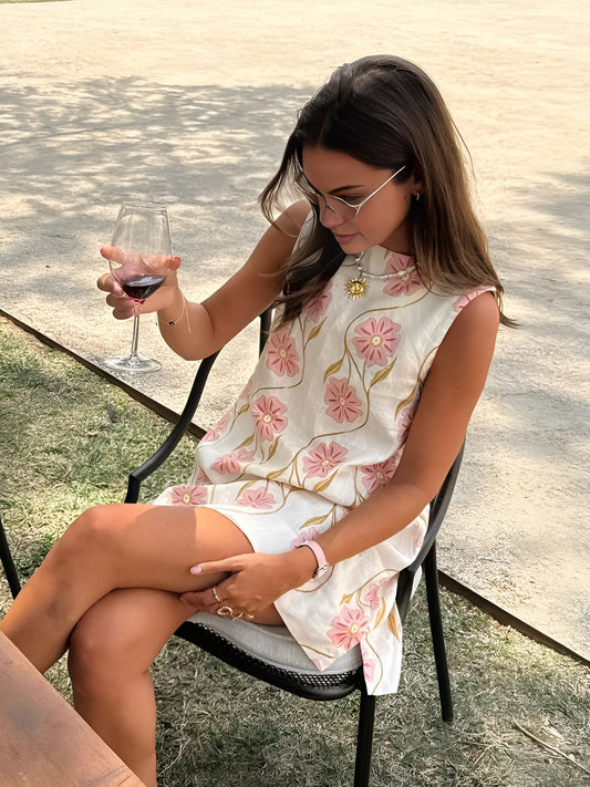 Women's Loose Fit Floral Tank Top for Summer - BritishElegance