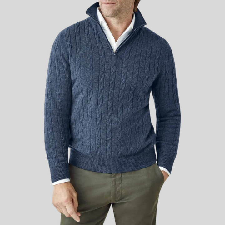 Premium Men's Cashmere Zip-Up Sweatshirt