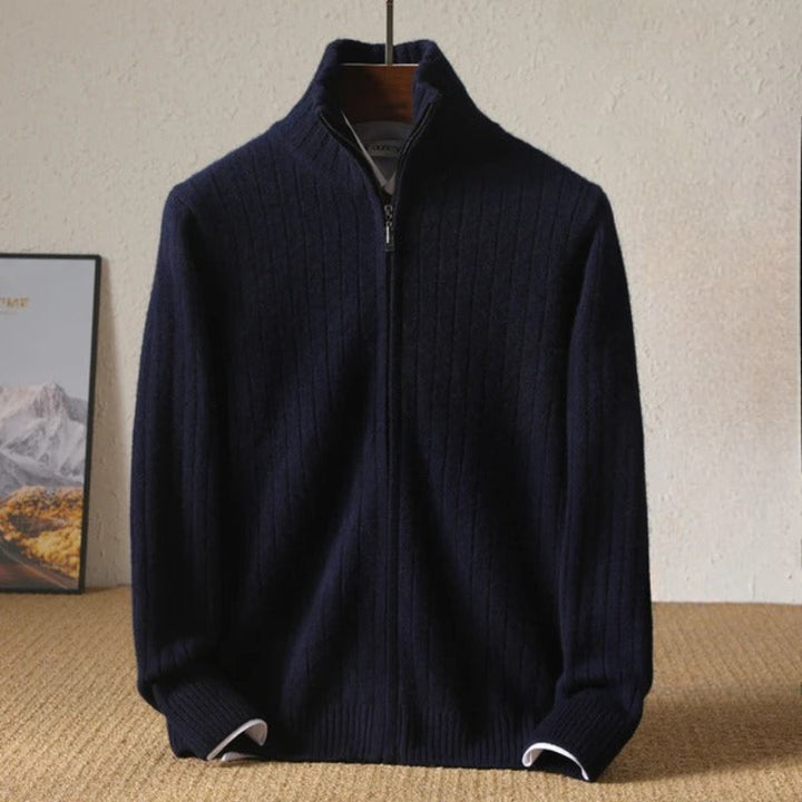 Russell Men’s Cashmere Cardigan – Luxury Knit Sweater with Classic Fit