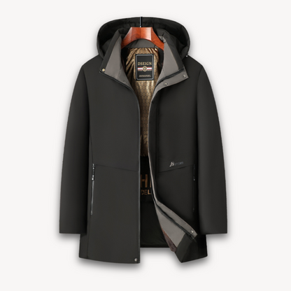 Men's Waterproof Softshell Jacket with Hood - Lightweight Windproof Coat