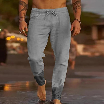 Beach Pants – Polyester Blend Drawstring Waist And Loose Fit