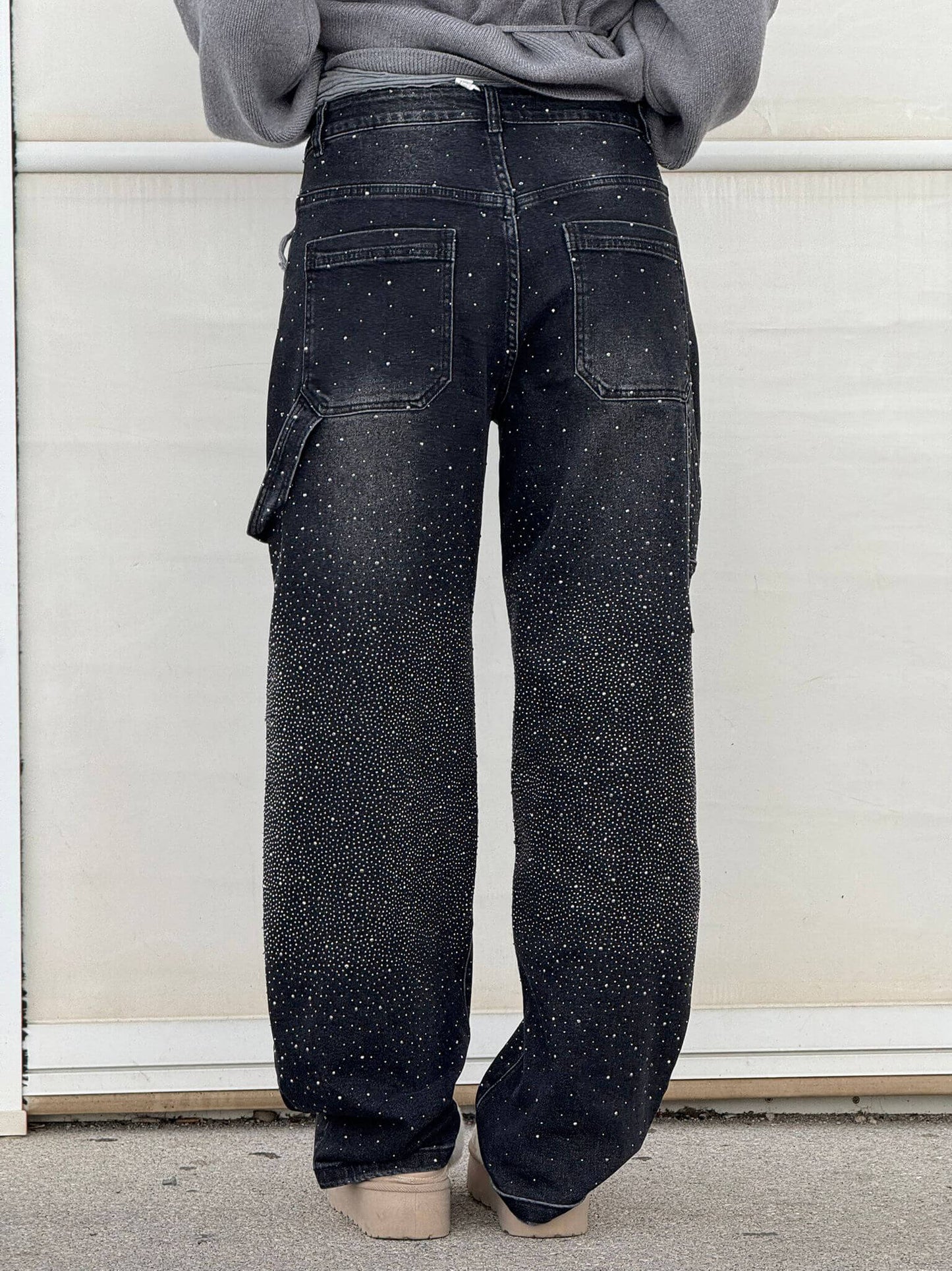 Beatrix – Glitter Wide-Leg Denim Jeans