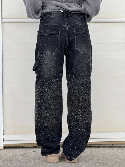 Beatrix – Glitter Wide-Leg Denim Jeans