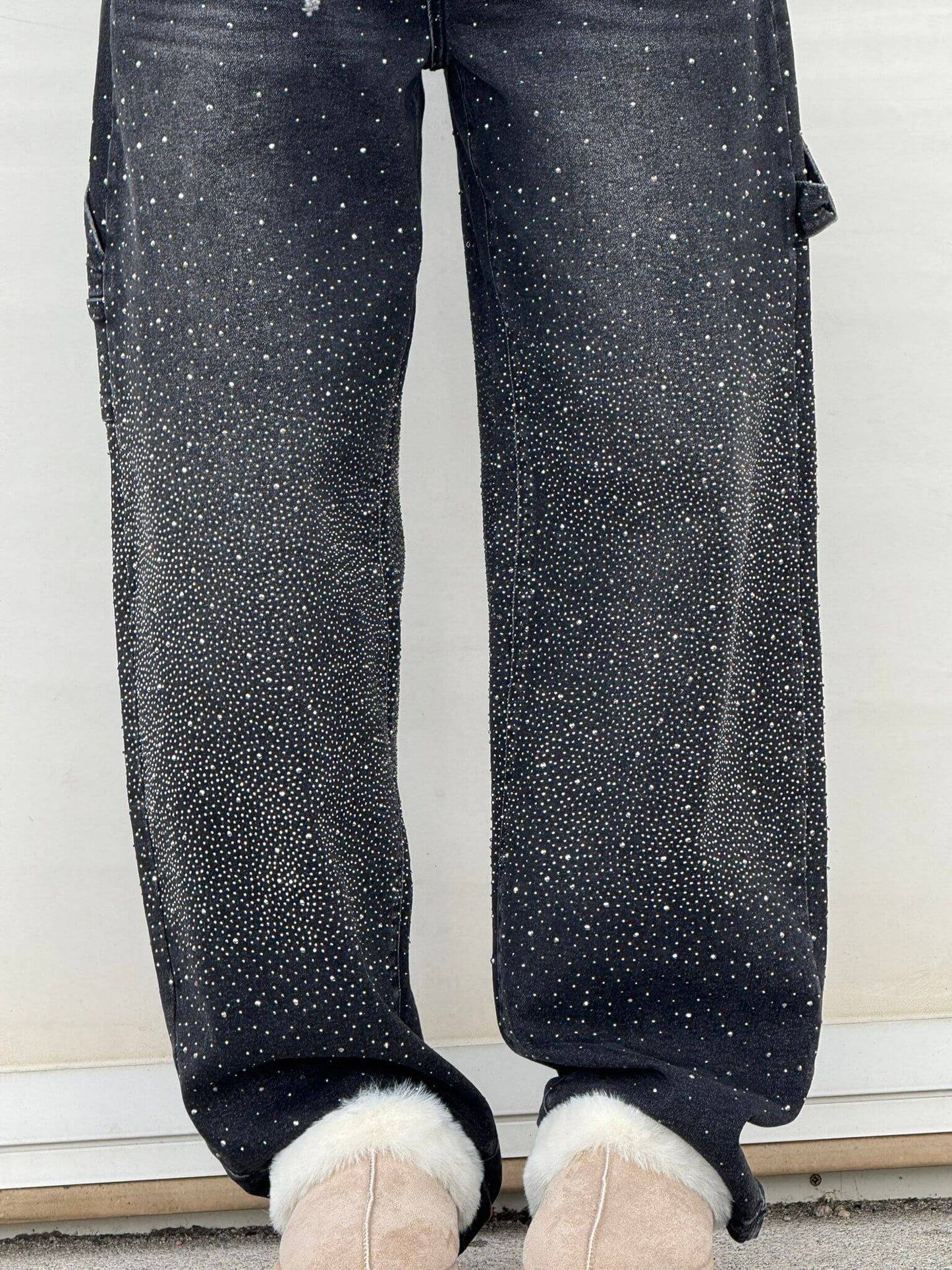 Beatrix – Glitter Wide-Leg Denim Jeans