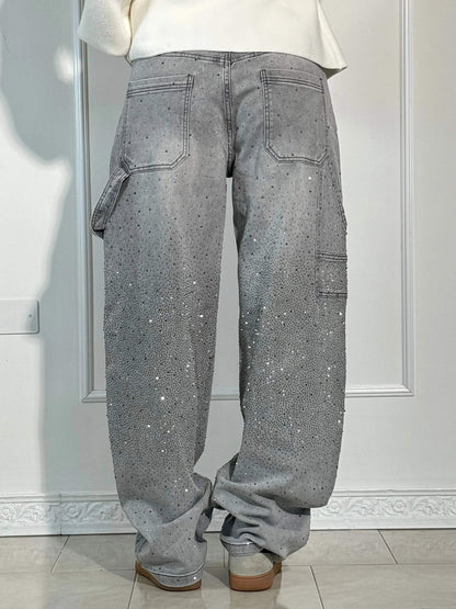 Beatrix – Glitter Wide-Leg Denim Jeans