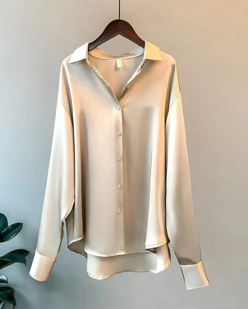 Green Classic Fit Blouse with Silky Finish