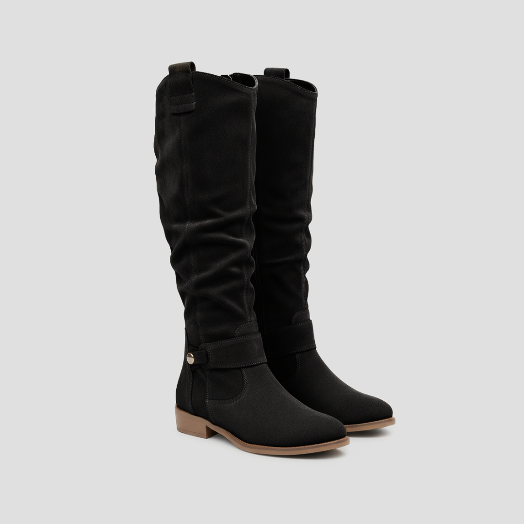 Women’s Slouchy Buckle Knee-High Boots