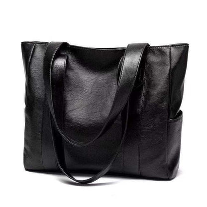 Classic Ladies Faux Leather Tote Bag - BritishElegance