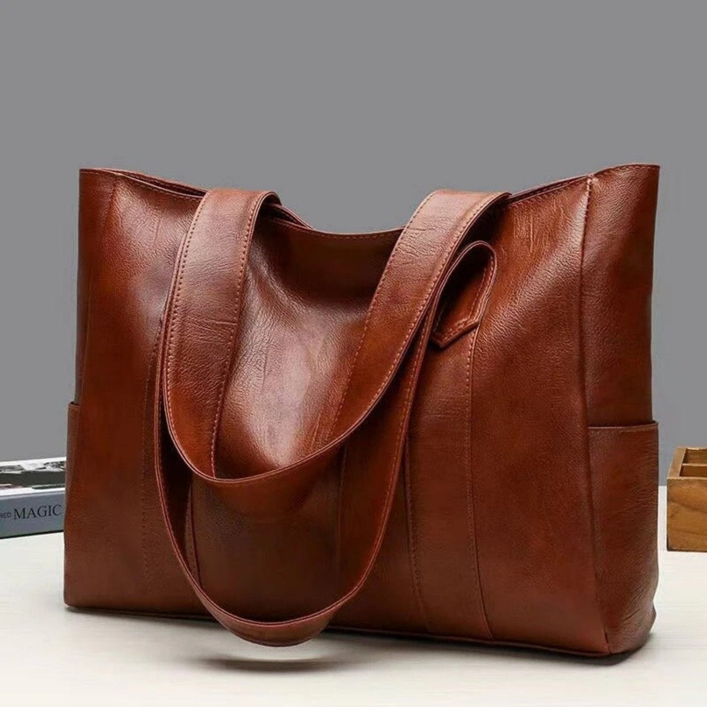 Classic Ladies Faux Leather Tote Bag