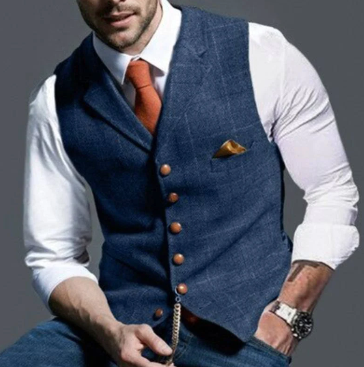 Men's Tailored Slim Fit Waistcoat - BritishElegance