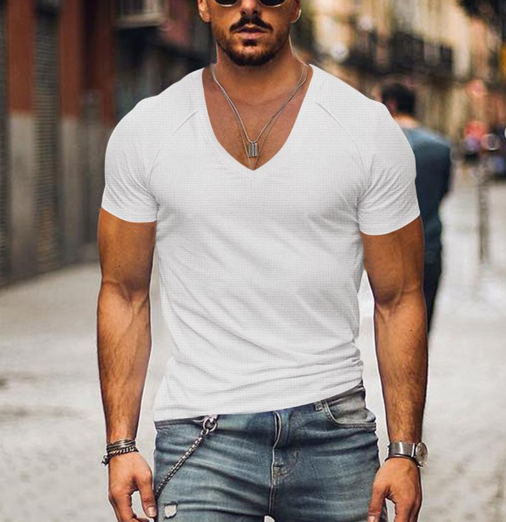 Relaxed Fit V-Neck Tee for Men