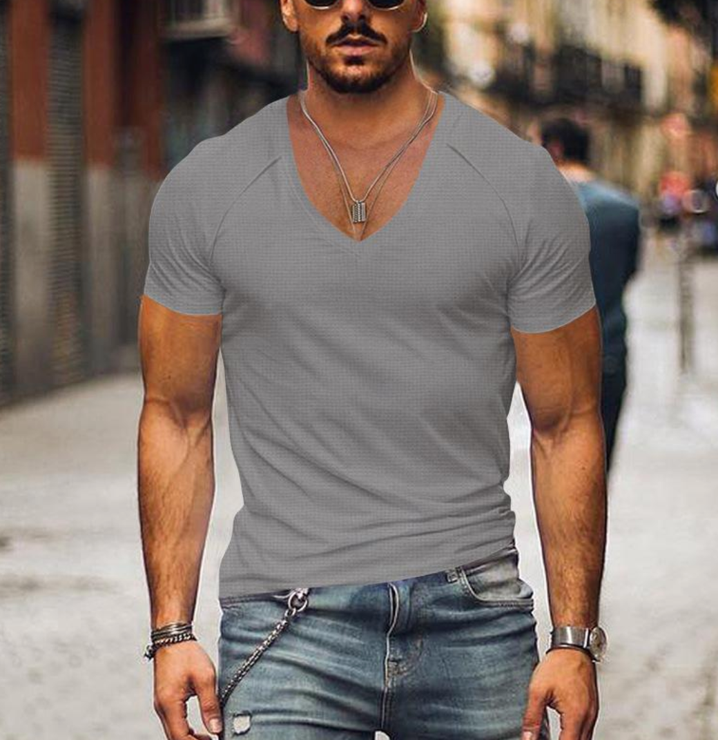 Relaxed Fit V-Neck Tee for Men