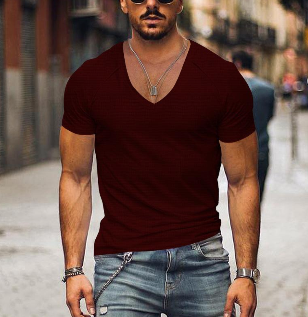 Relaxed Fit V-Neck Tee for Men