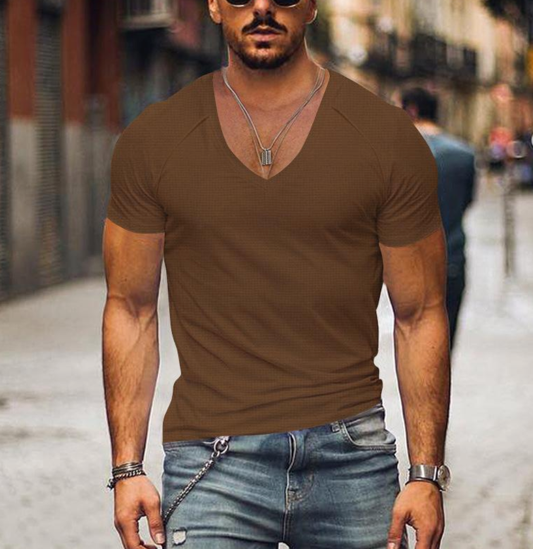 Relaxed Fit V-Neck Tee for Men