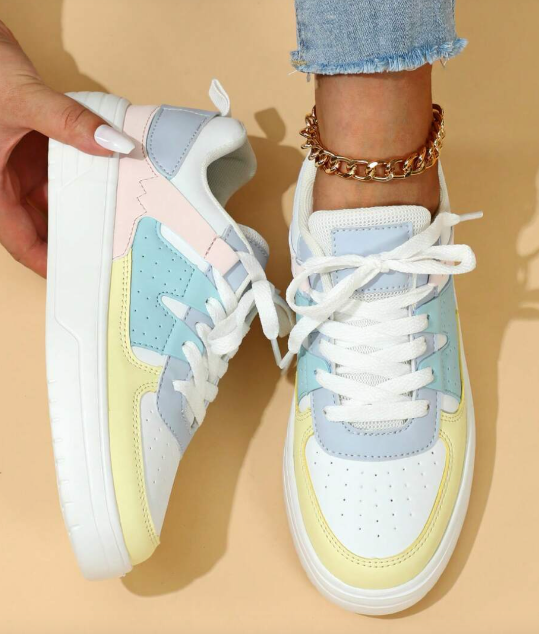 Comfortable Women's Casual Lace-Up Sneakers - BritishElegance