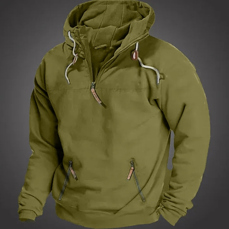 Casual Men's Fleece Quarter Zip Sweater - BritishElegance