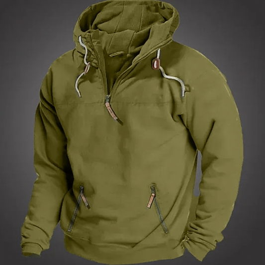 Casual Men's Fleece Quarter Zip Sweater - BritishElegance
