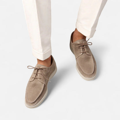 Men’s Suede Moc Toe Derby Shoes