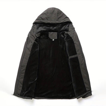 Cevori Warm Lining Cozy Black Windbreaker