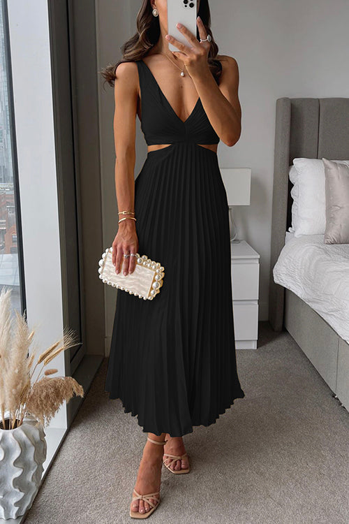 Floral V-Neck Flowy A-Line Dress for Ladies