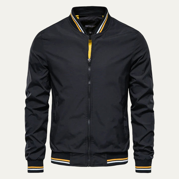 Men’s Solid Color Slim Fit Bomber Jacket
