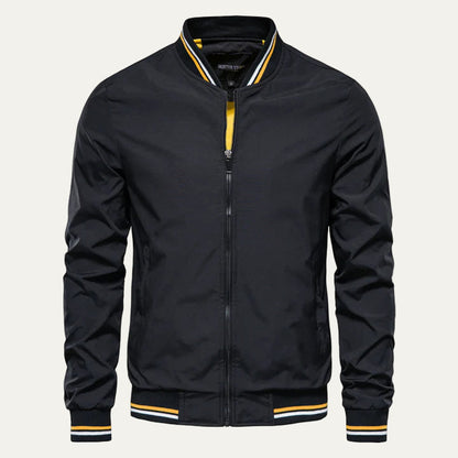 Men’s Solid Color Slim Fit Bomber Jacket