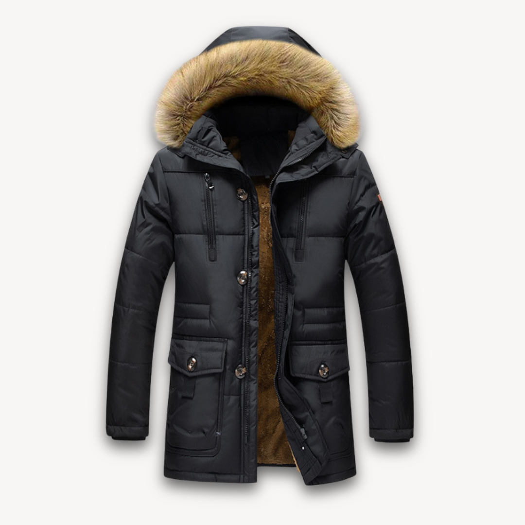 Men’s Waterproof Winter Jacket - Faux Fur Hood
