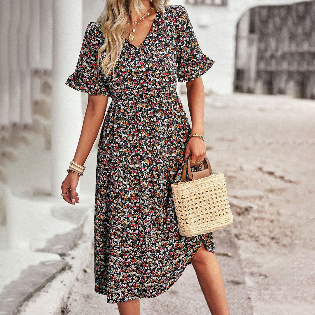 Chic Summer Floral Midi Dress for Women