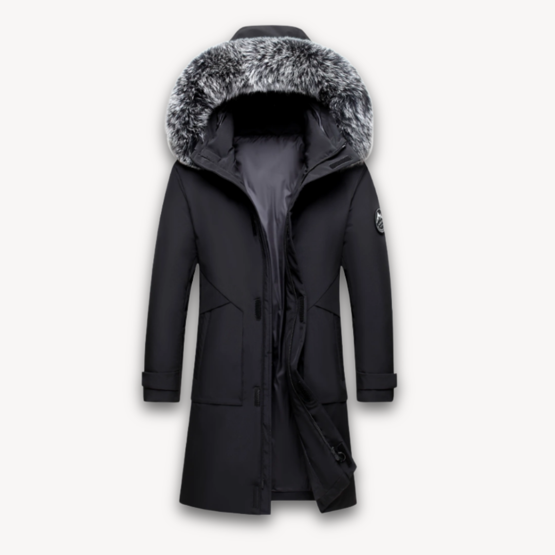 Men's Waterproof Parka Coat - Faux Fur Hood