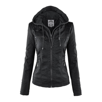 Lyric – Women’s Hooded Moto Jacket with Detachable Hood