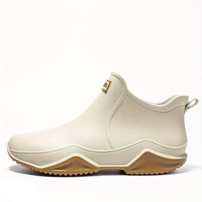 Black Waterproof Ankle Boots for Women - Trendy Orthopedic Rubber Boots with Comfort Support