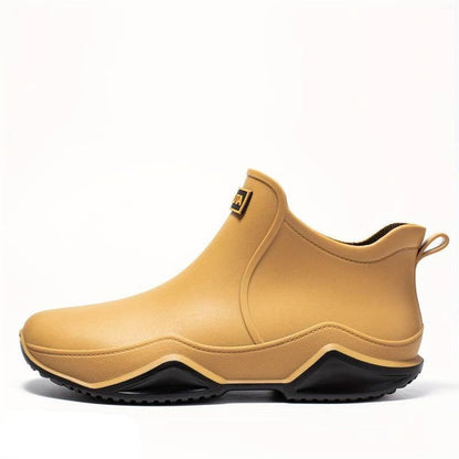 Black Waterproof Ankle Boots for Women - Trendy Orthopedic Rubber Boots with Comfort Support