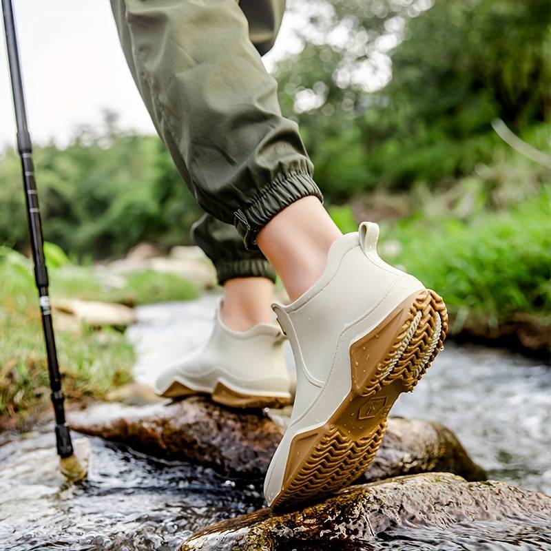 Black Waterproof Ankle Boots for Women - Trendy Orthopedic Rubber Boots with Comfort Support