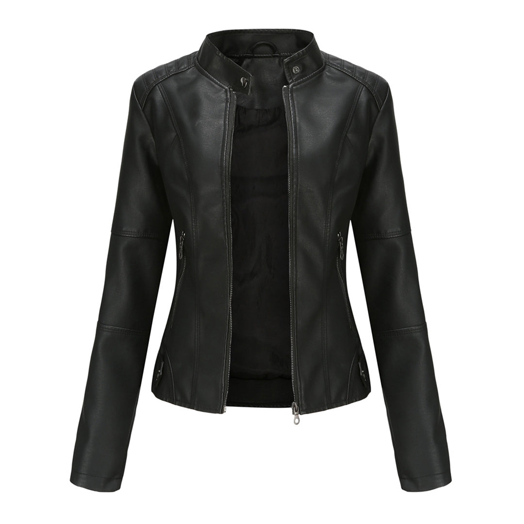 Women's Edgy Leather Biker Jacket - BritishElegance