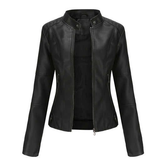 Women's Edgy Leather Biker Jacket - BritishElegance