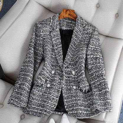 Classic Fit Wool Blazer for Women with Button Front