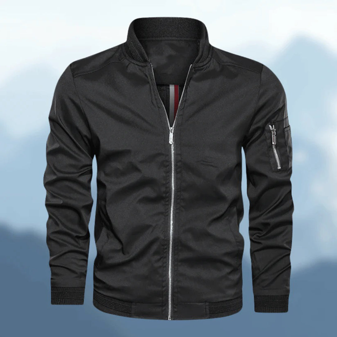 Slim Fit Black Leather Jacket - BritishElegance