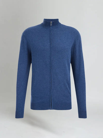 Ali - Classic Blue Zip-Up Sweater